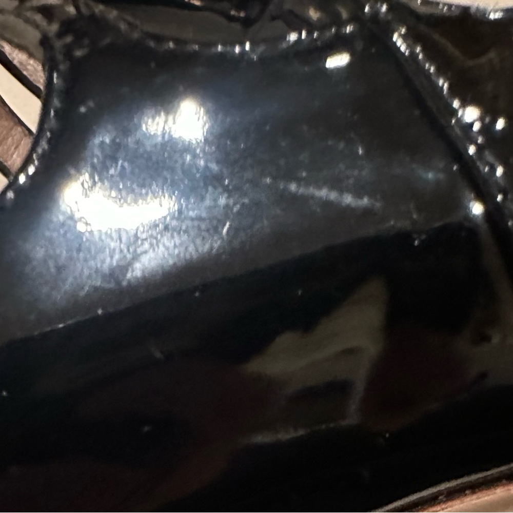 Miu Miu Black Patent Leather Strappy Open Toe Heels - Picture 13 of 16